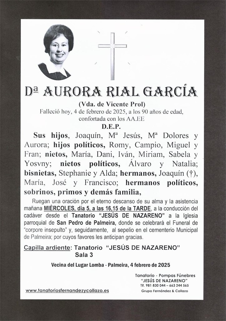 Foto principal Dª Aurora Rial García  