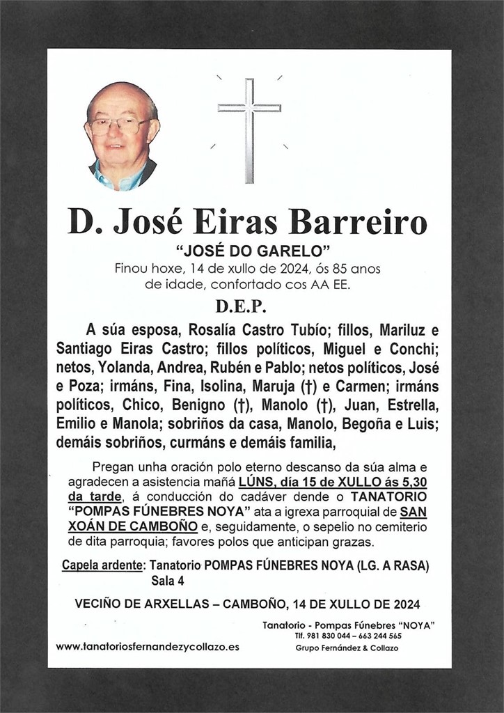 D. JOSÉ EIRAS BARREIRO