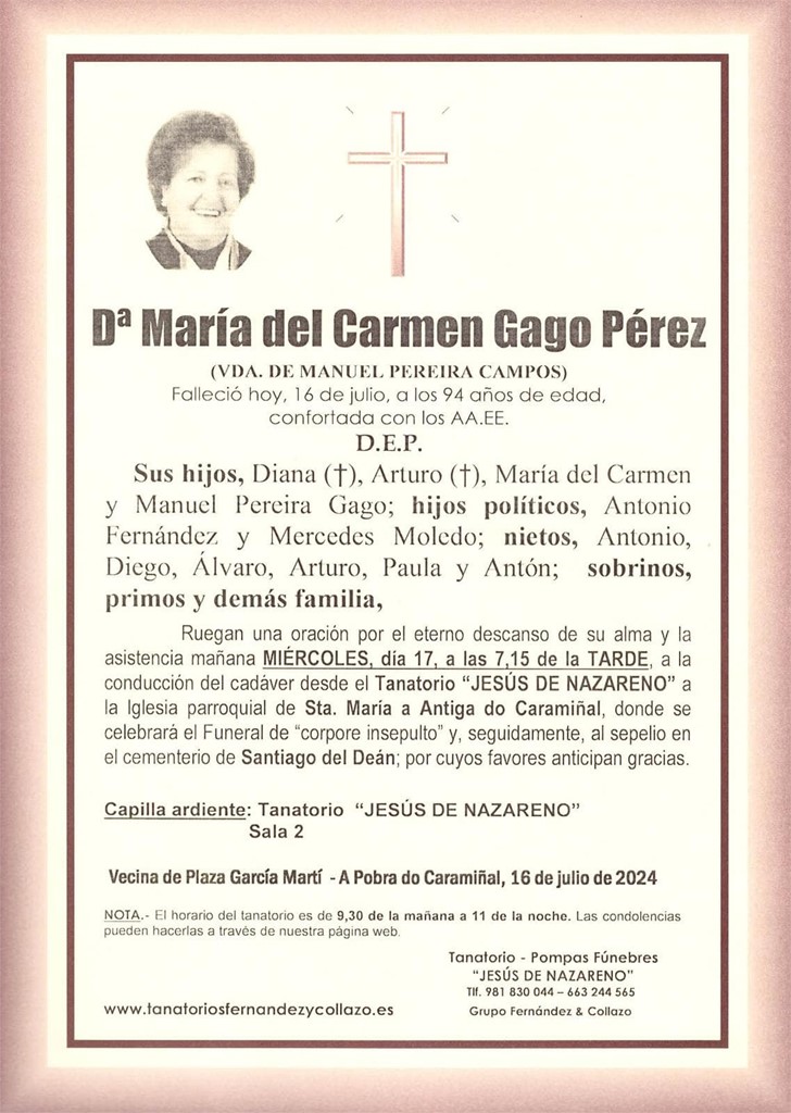 Dª María del Carmen Gago Pérez