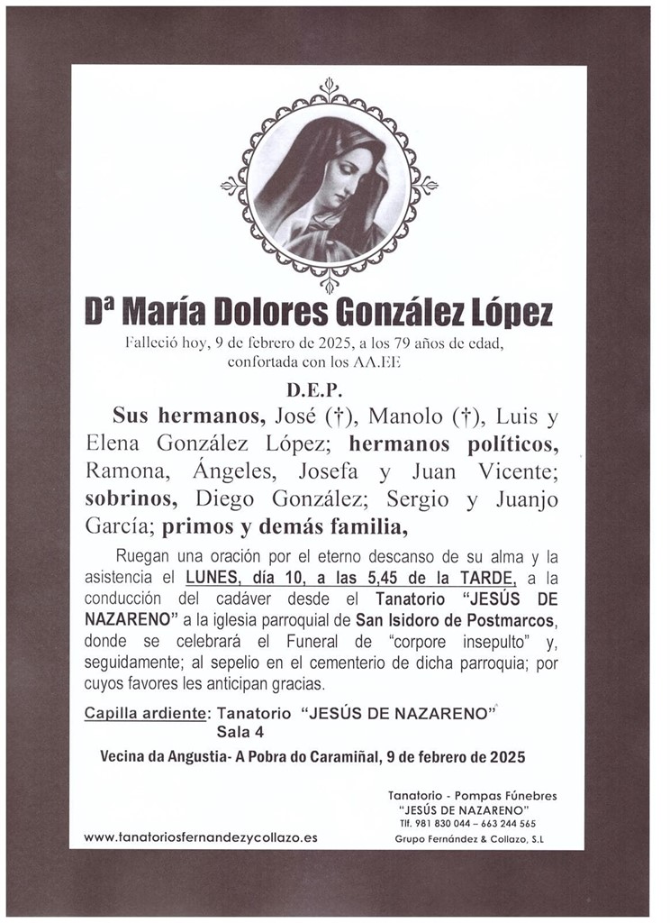 Foto principal Dª María Dolores González López 